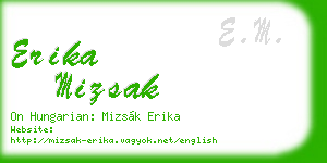 erika mizsak business card